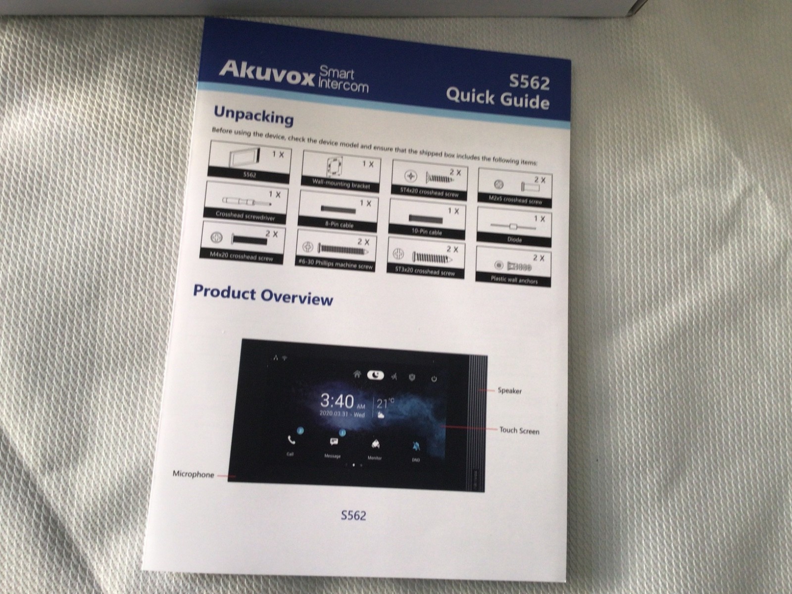 AKUVOX S562 Luxury Smart Indoor Monitor 7” Smart intercom for Home Integration