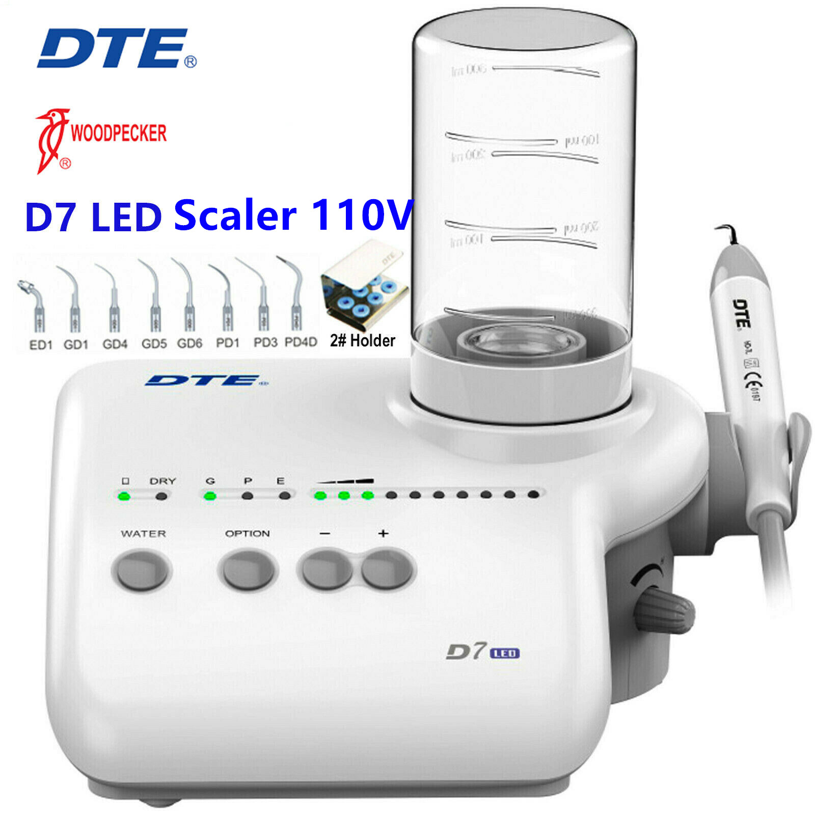 Woodpecker DTE D7 LED Dental Ultrasonic Piezo Scaler HD-7L Fit SATELEC Handpiece