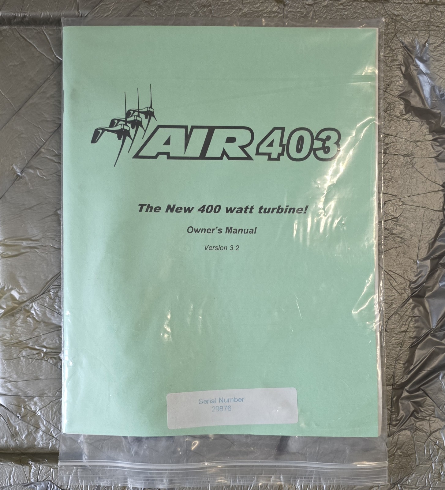 NOS AIR 403 -400 watt Wind Turbine/ Generator 3 Blade