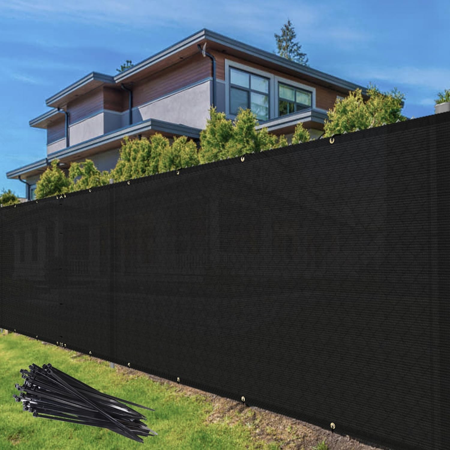 4ft Privacy Fence Screen Black Windscreen Garden Heavy Duty Mesh Shade Net Cover