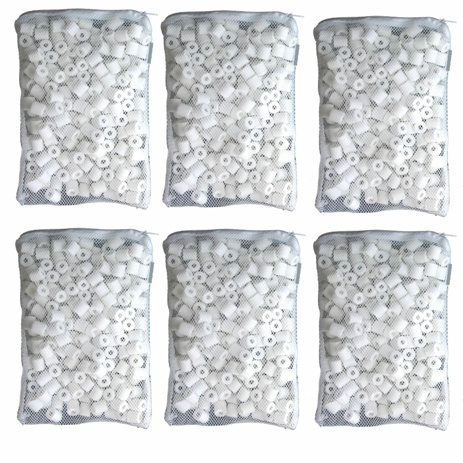 Aquarium Bio Ceramic Rings 6 lbs in 6 Filter Media Bags for Fish Canister Filter