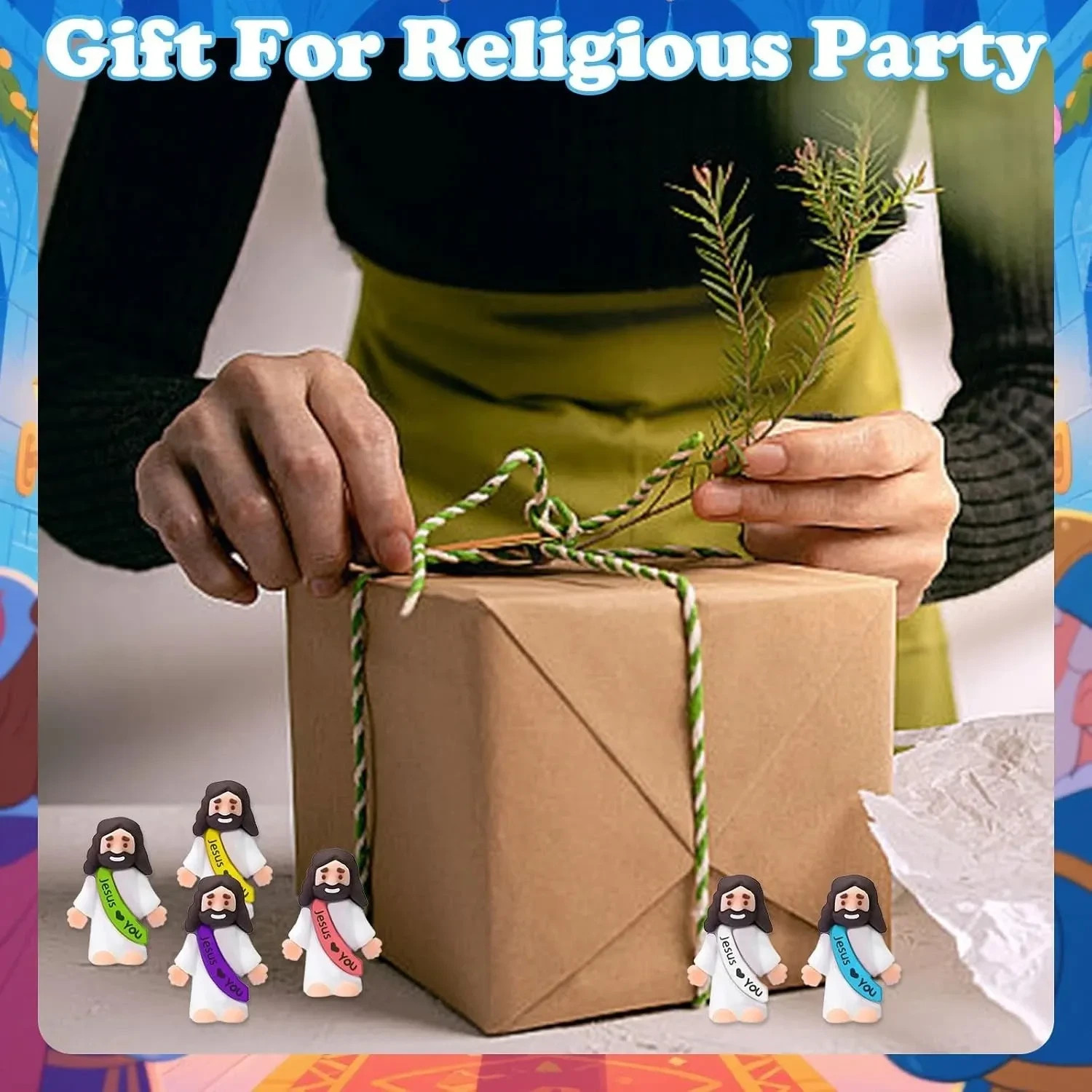 100 Pack Little Jesus Figures Loves You, Tiny Mini Jesus Figurines in Bulk