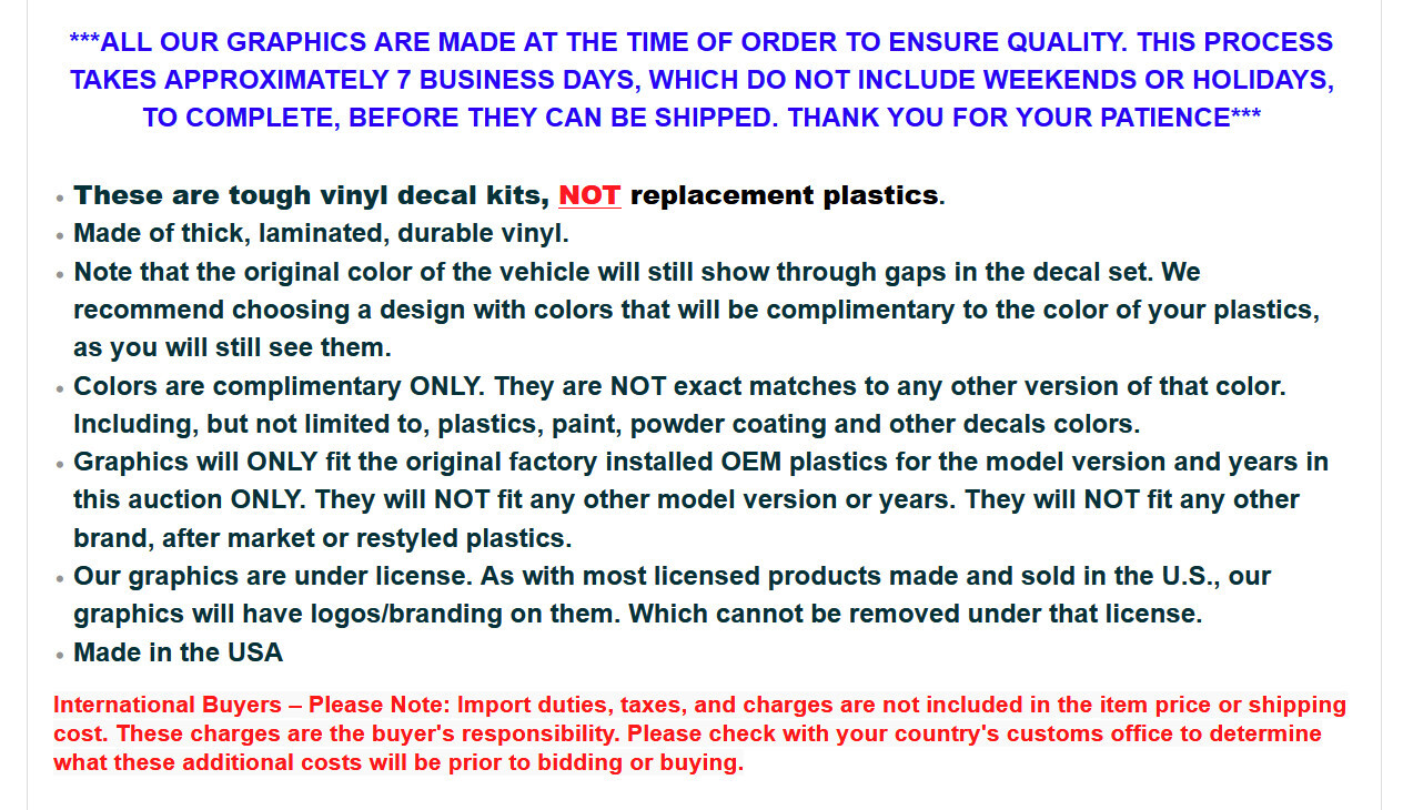 Go Kart Racing Graphics Kit Decal Sticker For KG Kid Baby Krypton USA FLAG