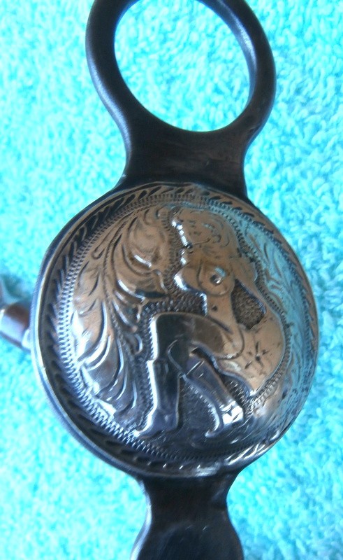 Silver Nude Cowgirl 2 in.. Silver Conchos Horse Short Shank Snaffle Bit