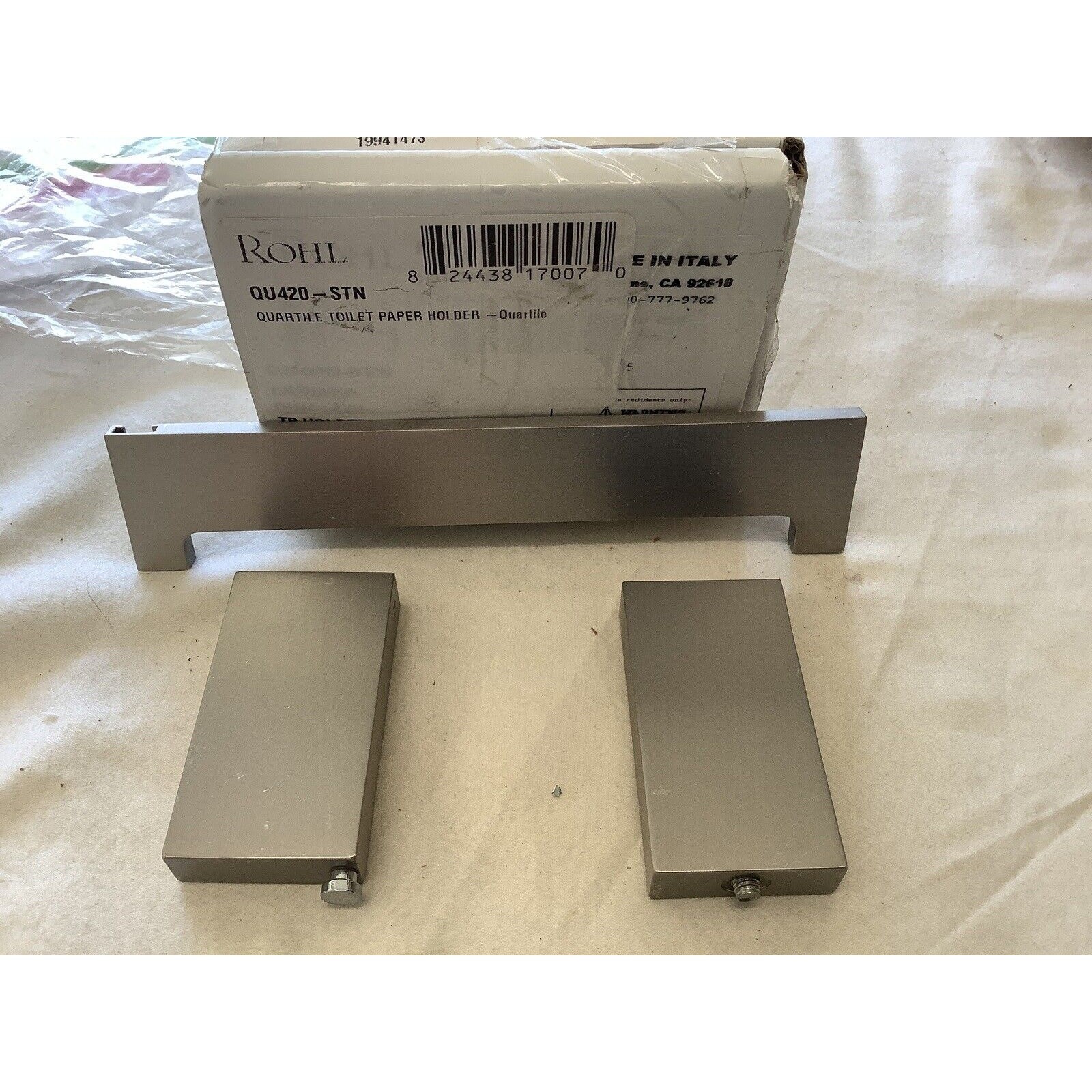 Rohl QU420-STN Quartile Wall Mount Swing Arm Toilet Paper Holder - Satin Nickel