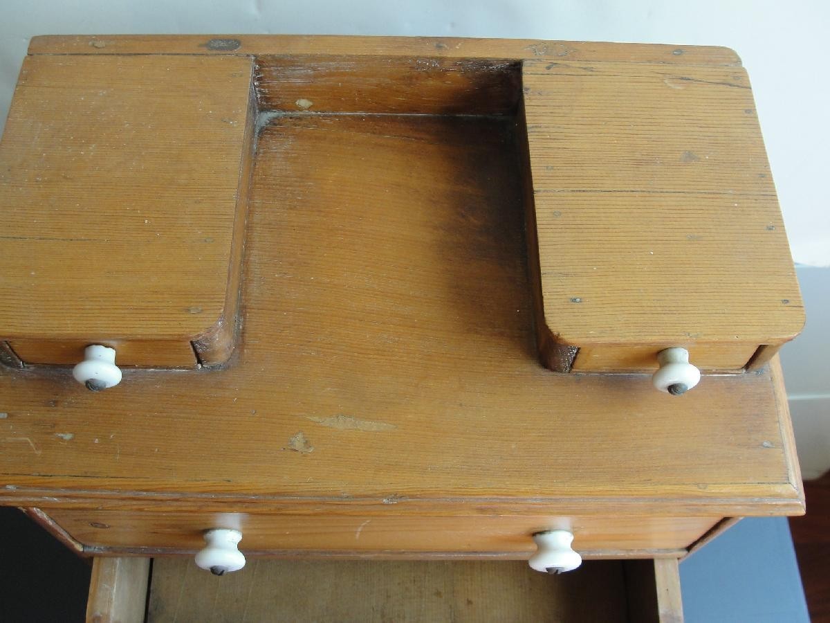 Antique Vtg Children's Toy Wood Furniture Salesmans Sample 2/3 Drawer Chest #8