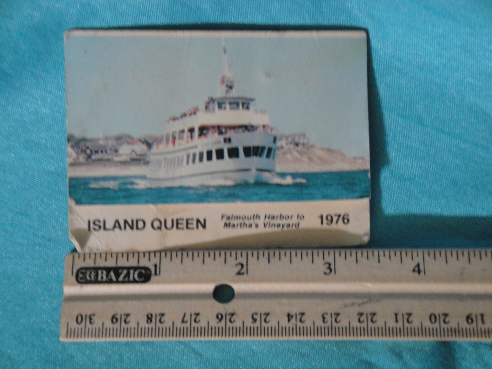 1976 Schedule Boat Island Queen Matha's Vineyard Paper Falmouth Massachusetts