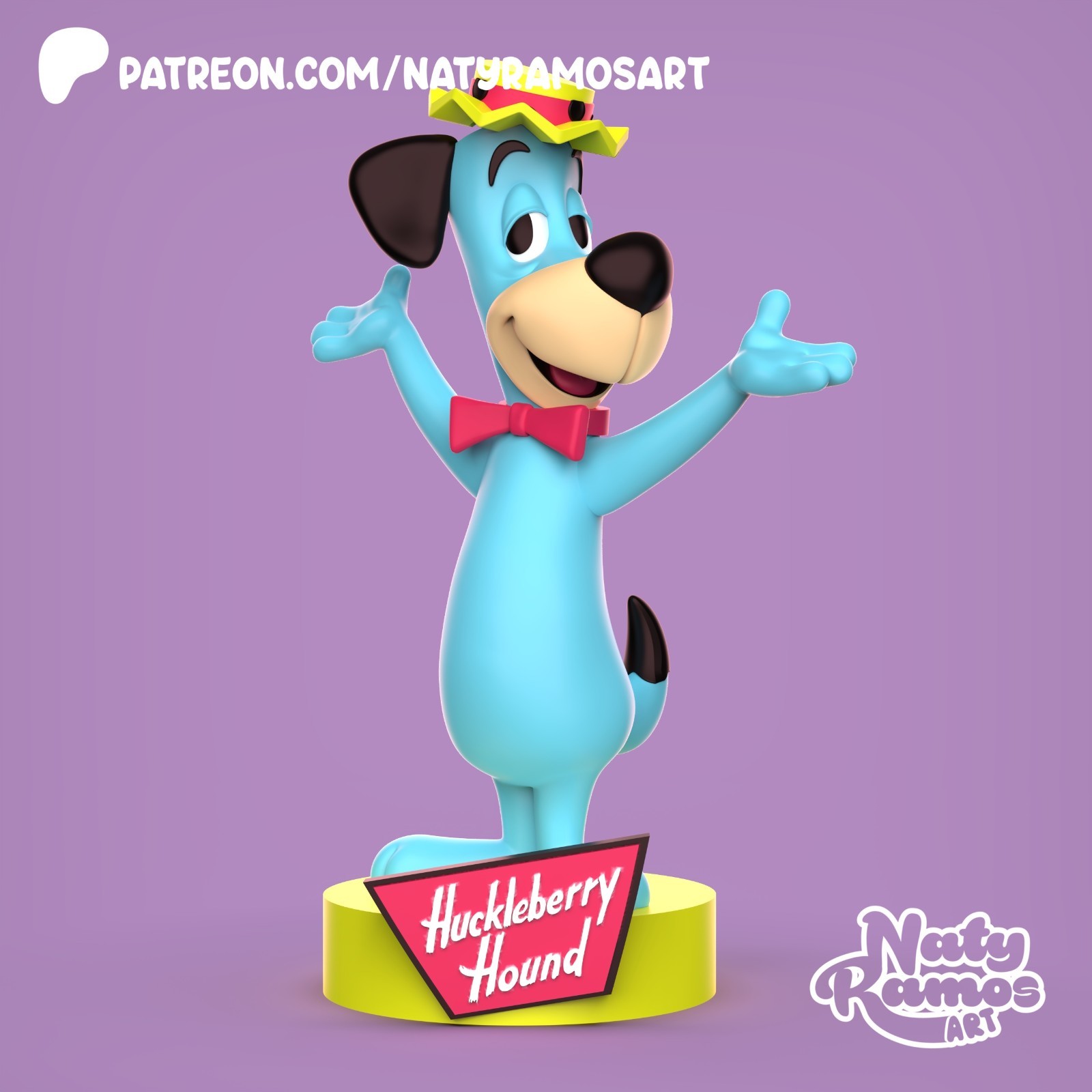 UNPAINTED Huckleberry Hound 3D Printed Model Kit NR