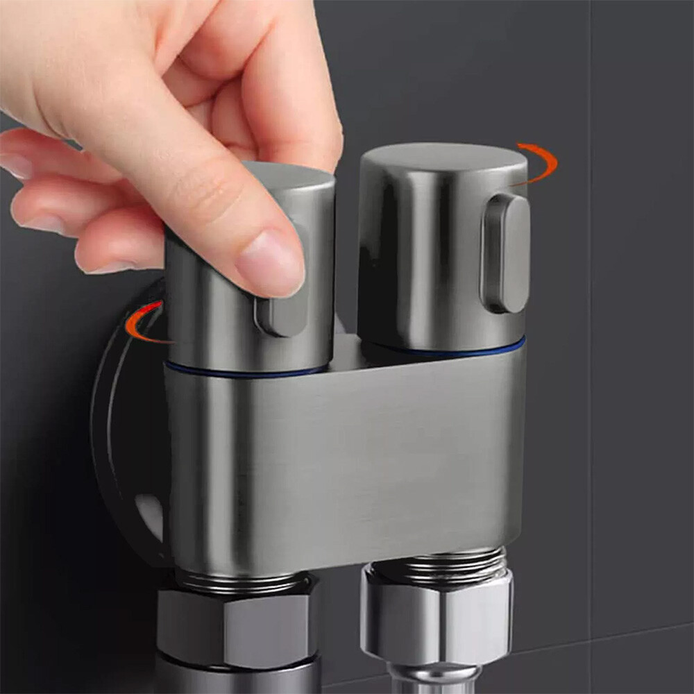 Toilet Faucet Splitter 2 Way 1-In-2-Out Dual Control Valve for Bidet and Shower.