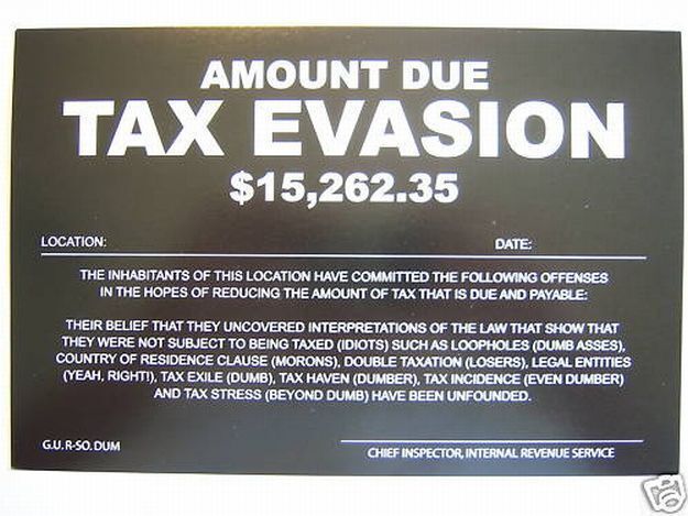 Humiliating Prank Sign - 'Tax Evasion' Funny Gag Joke for Office or Home