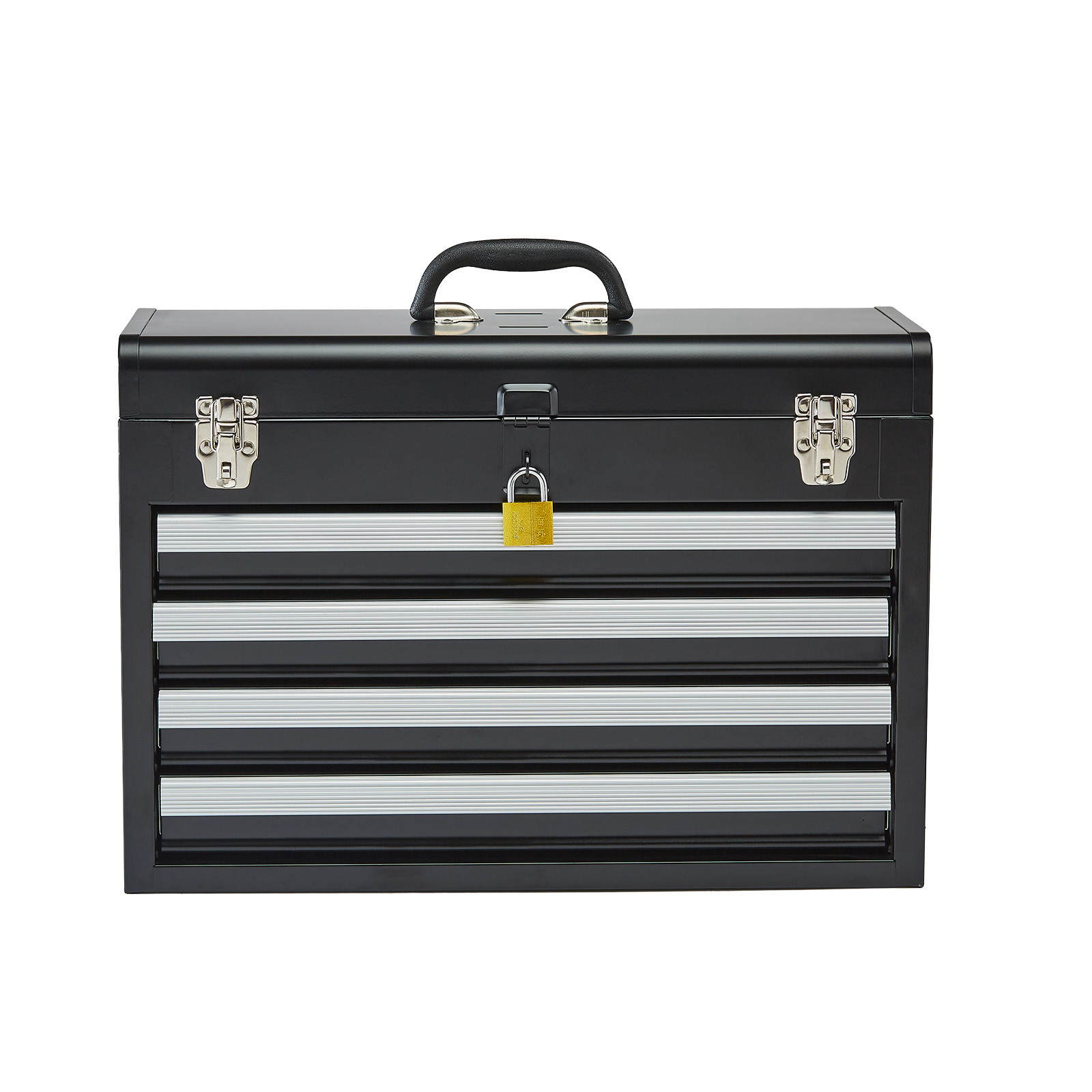 Uimoso 20.5-inch Metal Tool Box with 4 Drawers and Black Tool Organizer