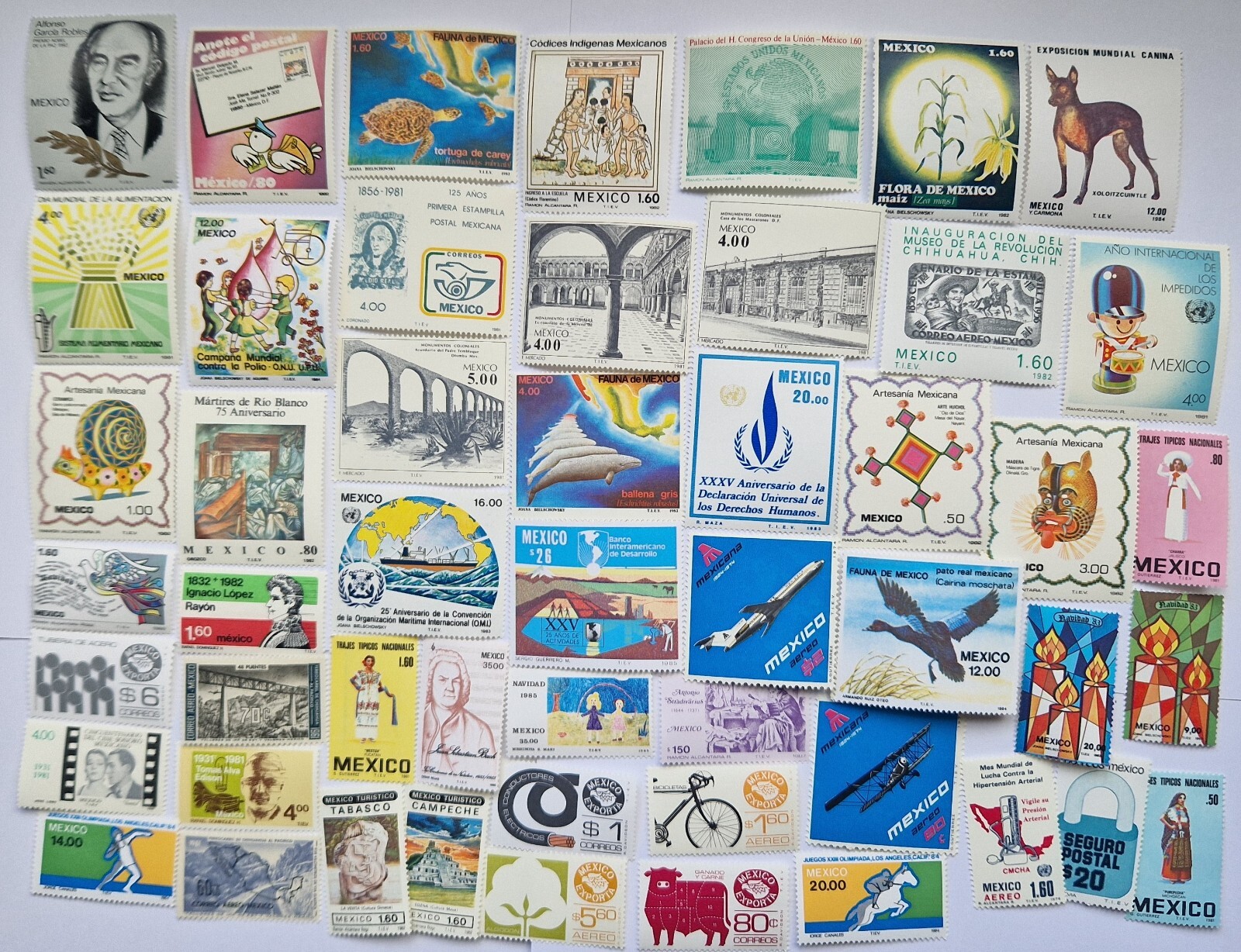 Mexico Stamps Collection - 50 to 1000 Different Stamps