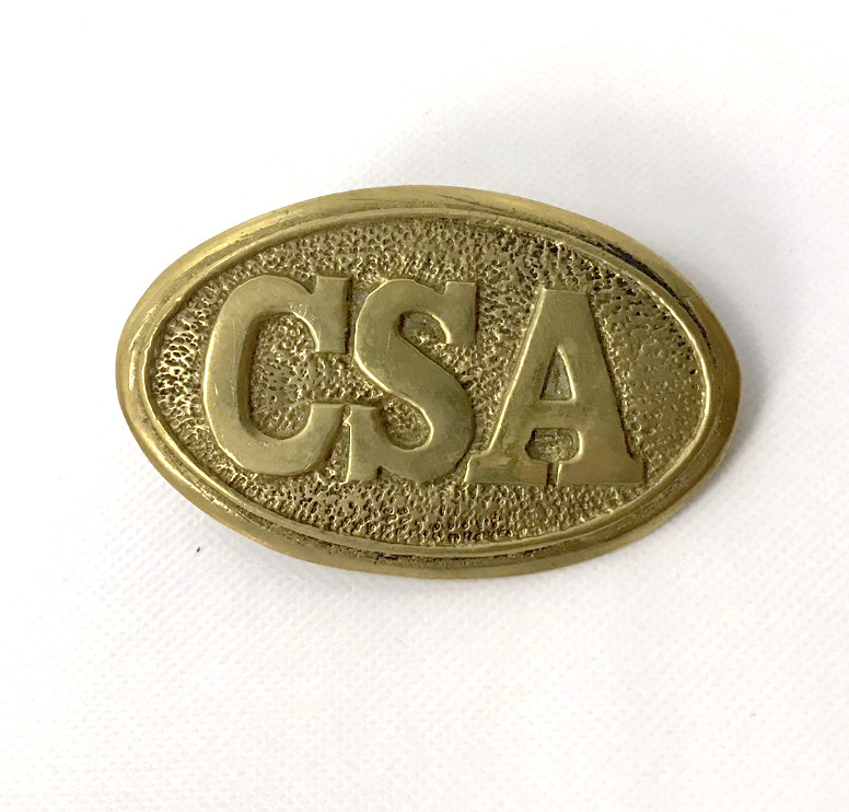 Confederate Brass "CSA" Oval Buckle