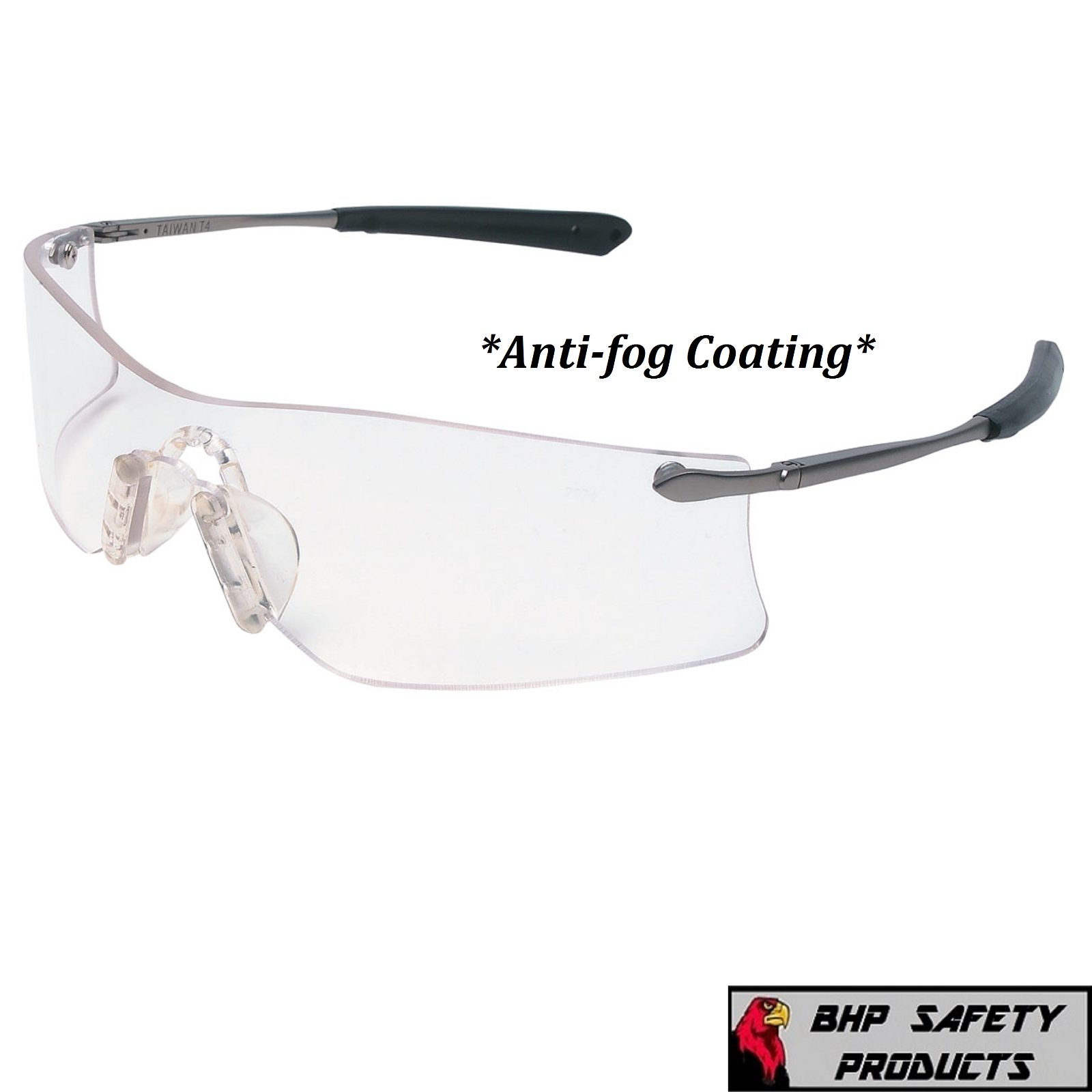 MCR CREWS RUBICON SAFETY GLASSES SUNGLASSES METAL FRAME RUBBER NOSEPIECE 1 PAIR