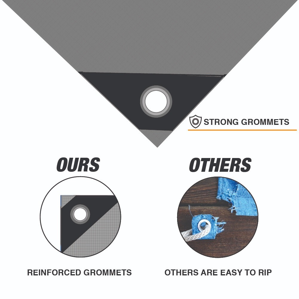 Heavy Silver/Black Tarp - 10 MIL Multipurpose UV Resistant, Waterproof Tarp