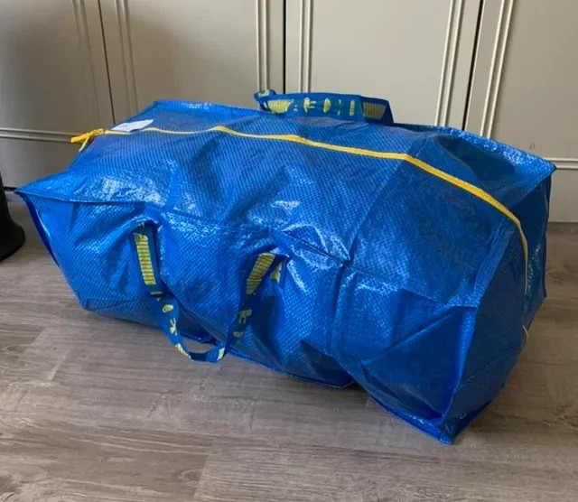 New Zippered Reusable Blue Laundry Travel IKEA Frakta Storage Bag Extra Large