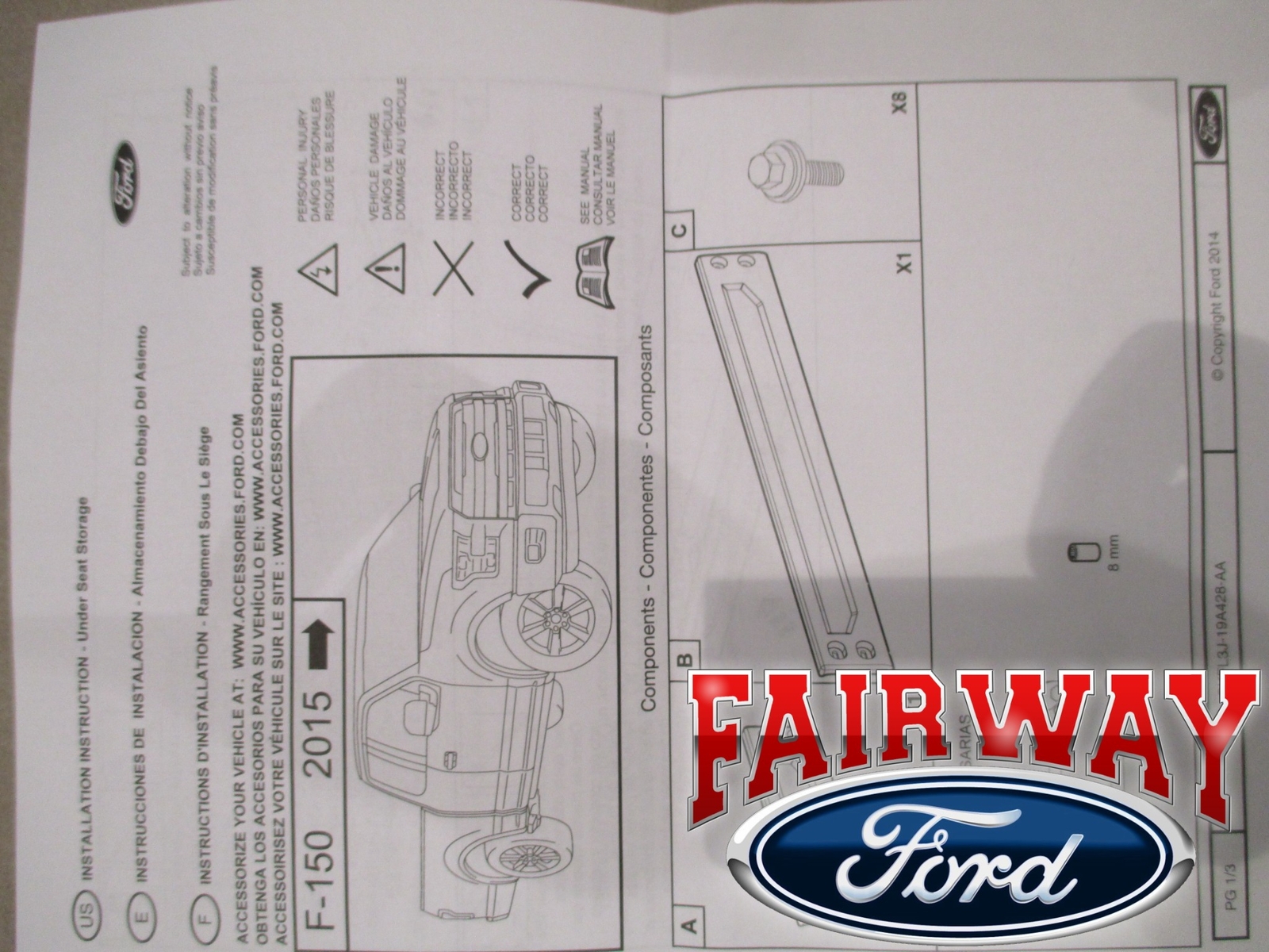 15 thru 24 F-150 OEM Ford Under Seat Cargo Storage Organizer Crew and Super Cab