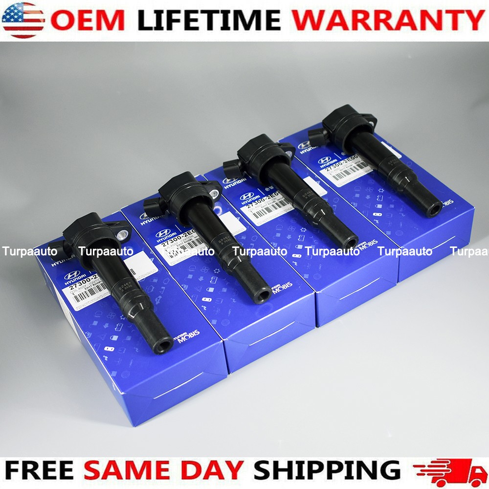 4x Genuine Hyundai 27300-2E000 Ignition Coil For 2001-17 Elantra Kia Soul UF651