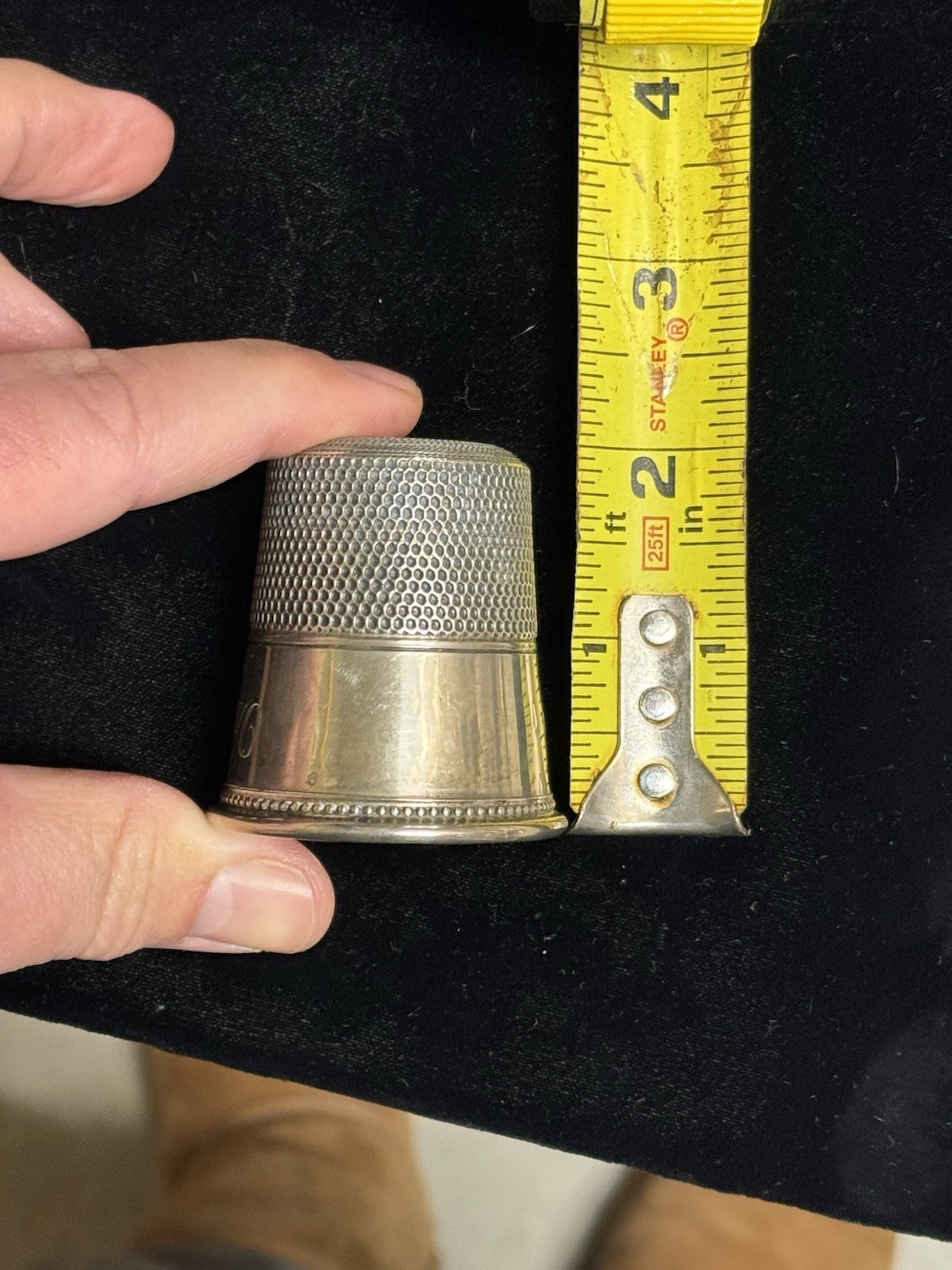 Antique Sterling "Only A Thimble Full" Shot Glass By Charles Thomae