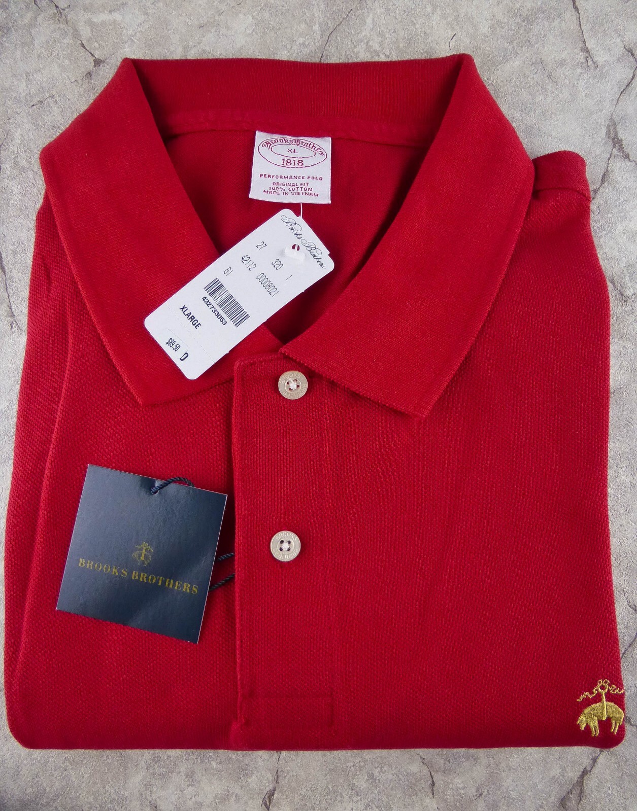 BROOKS BROTHERS POLO SHIRT 1818 Men's Performance ORIGINAL Fit L XL 2XL New $89