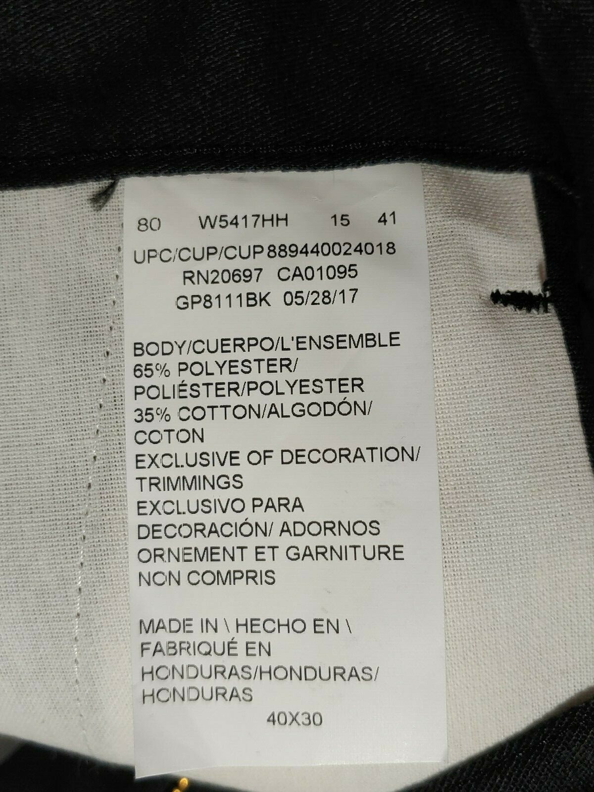 Dickies Work Pants Mens Flat Front Flex Straight Leg Slim Fit Black Size 40x30