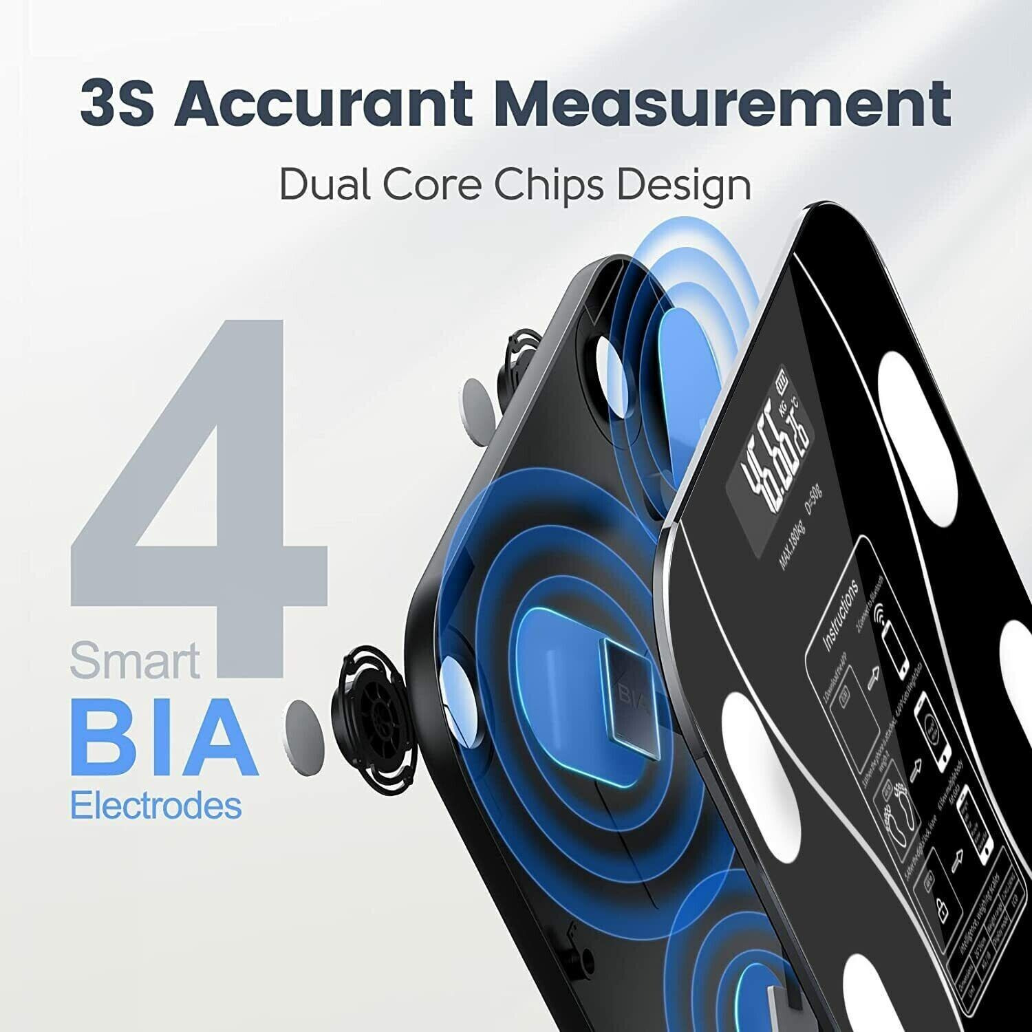 Rechargeable Large Display Weight Scale Body Scale Bathroom Scale Body Fat App