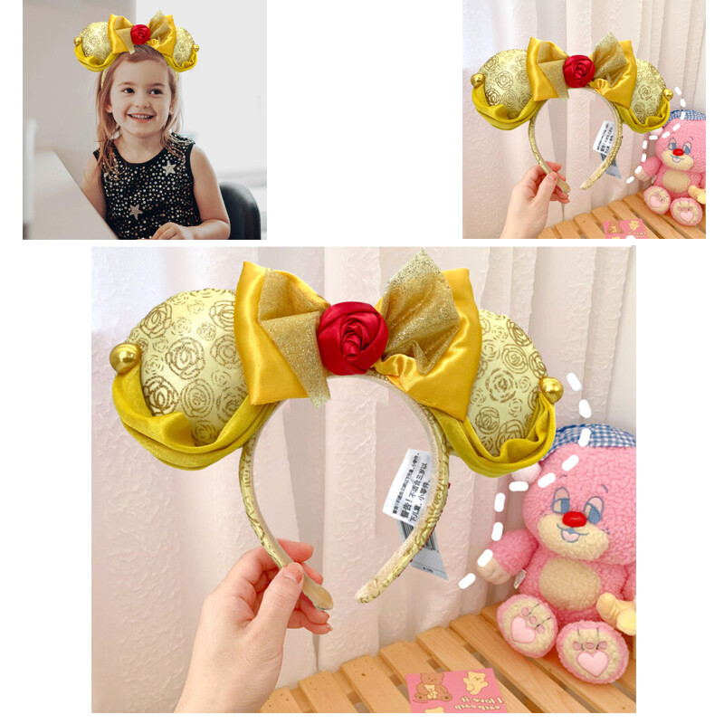 DisneyParks Minnie Mouse Ears Beauty and the Beast Belle Bow Mickey Headband2026