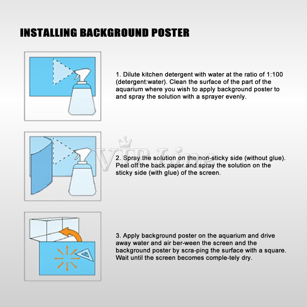 Aquarium Background Poster Blessing Calligraphy HD Fish Tank Decor Landscape