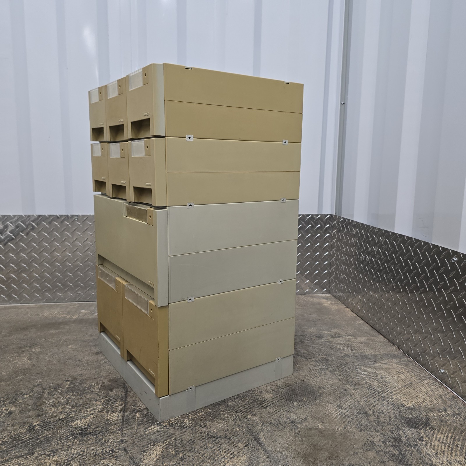 Exponent Vintage 9 Drawer Media Storage 3.5" & 5.25" Floppy Disk 1988 Italy