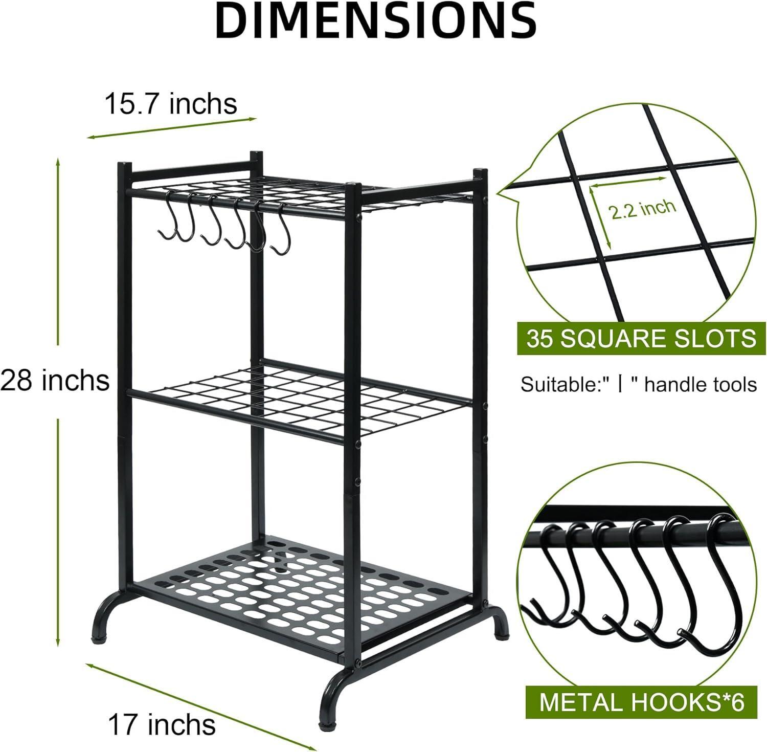 3 Tier Garden Tool Rack Organizer, Heavy Duty For Long Tools, Garage Storage ***