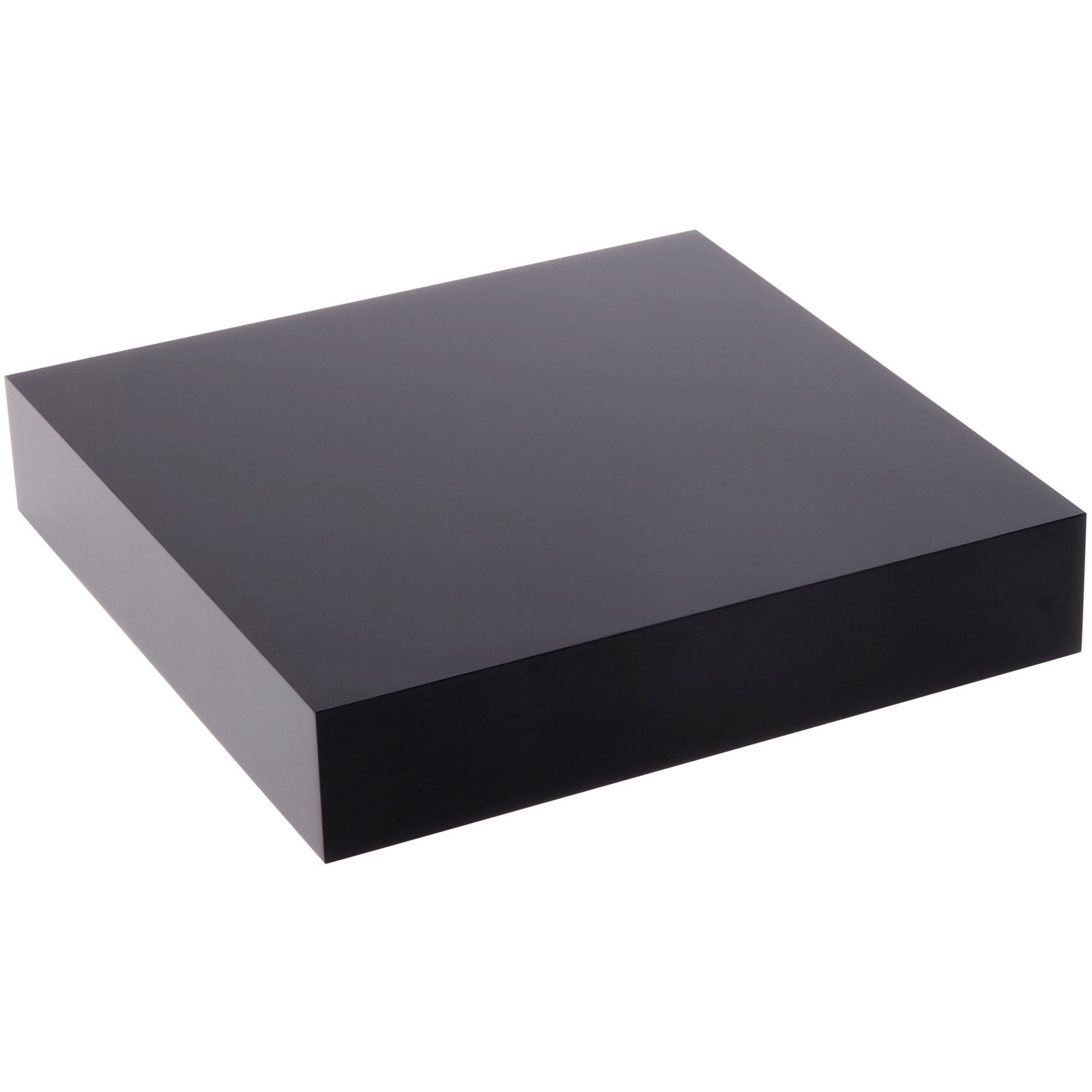 Plymor Black Polished Acrylic Square Display Block, 1" H x 5" W x 5" D