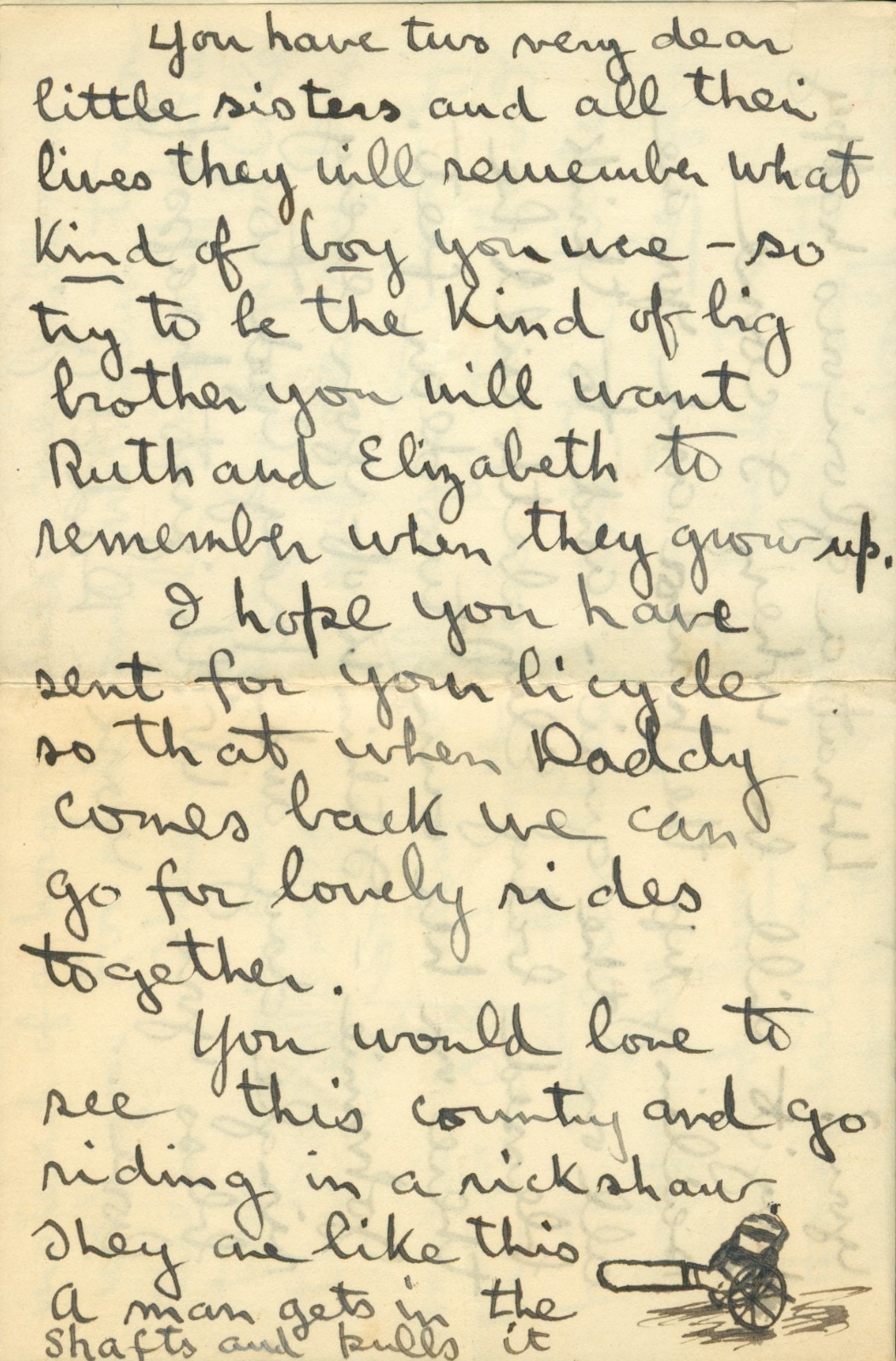 S Ralph Harlow Missionary 1922 SS Torilla Singapore Handwritten Letter to Son