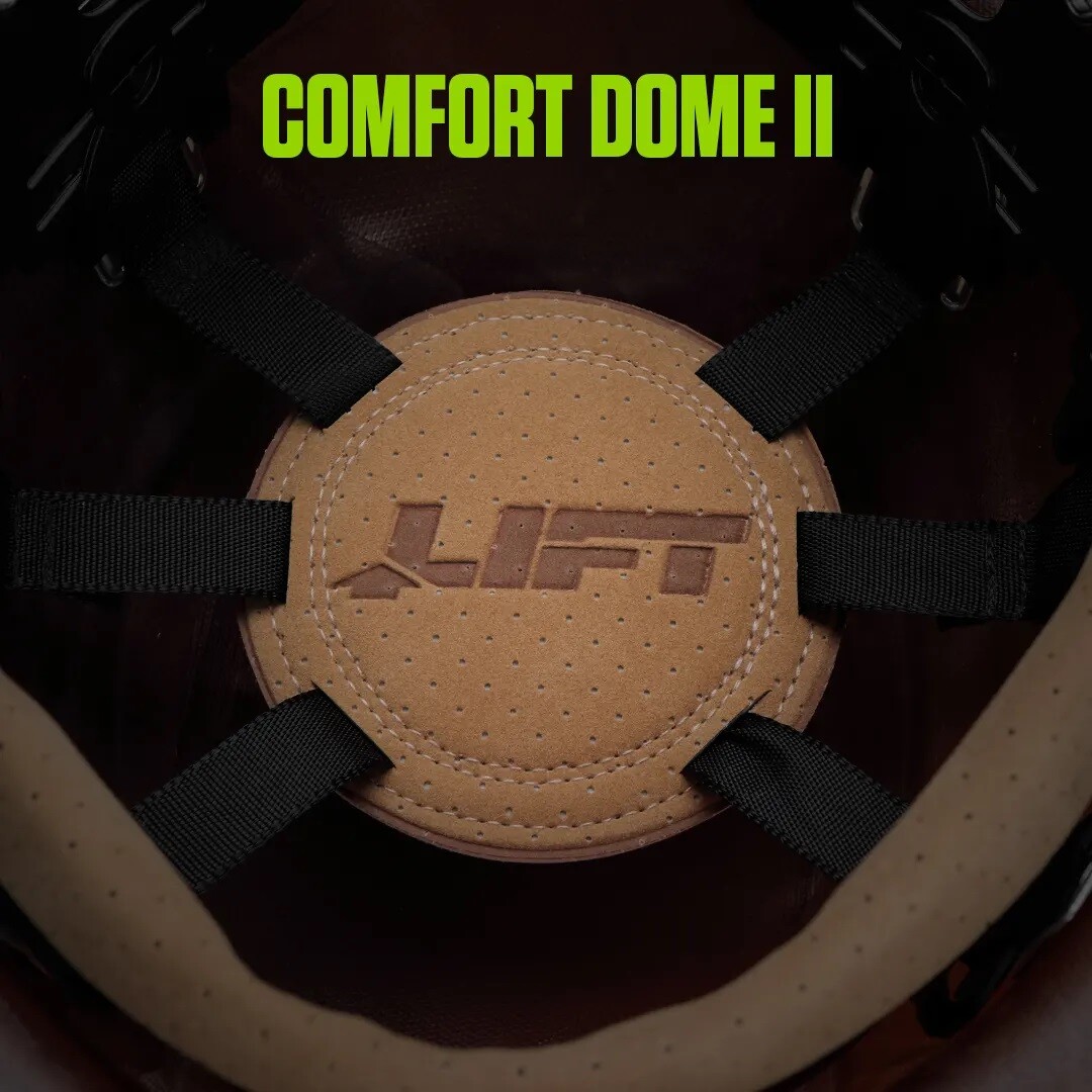 LIFT Safety DAX FIFTY/50 RED & BLACK Full Brim Hard Hat with Ratchet Suspension