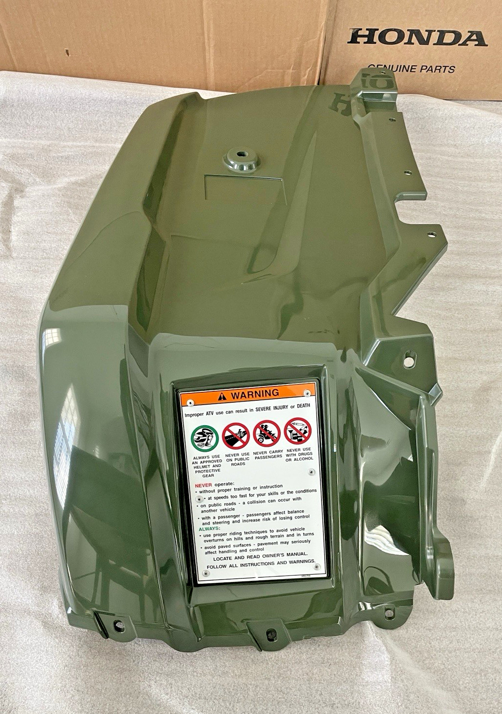 2014-2025 Honda RANCHER 420 LEFT / RIGHT FRONT FENDER GREEN PLASTIC FOURTRAX