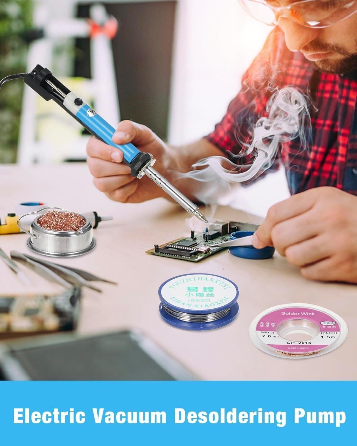 Electric Vacuum Solder Sucker Desoldering Suction Pump Iron Gun Drill Rod Tool