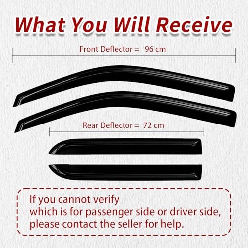 Window Visors Rain Guards fit Dodge Ram 1500 Crew Cab 2009-2018