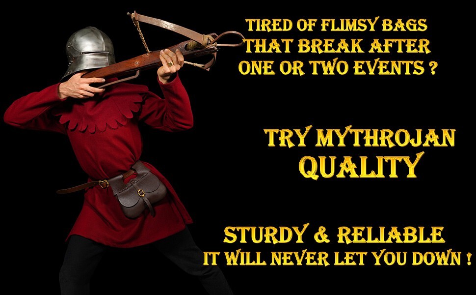 Medieval Leather Belt Bag Pouch Renaissance Cosplay Waist Bag Buckle Purse Brown