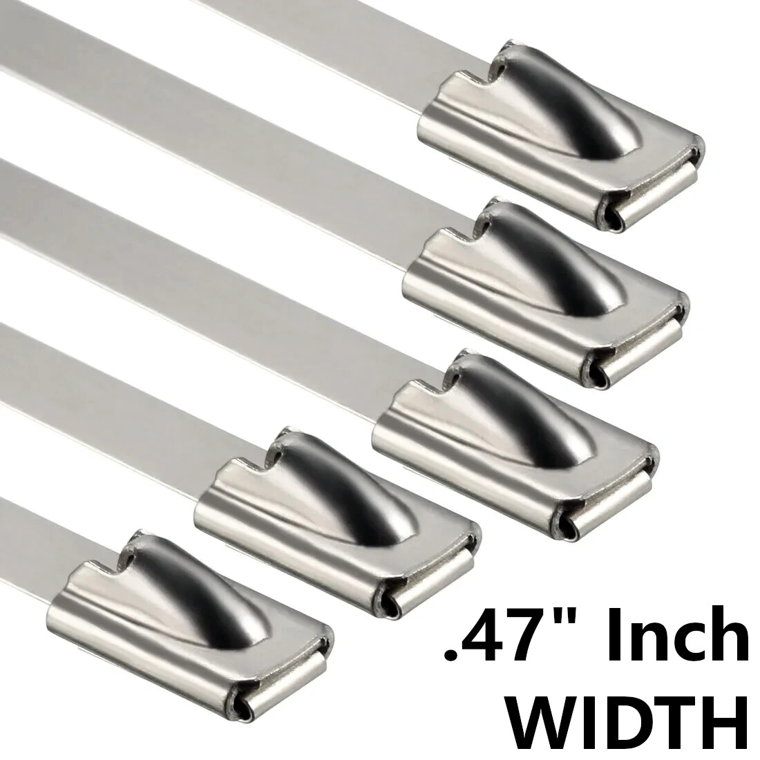 INDUSTRIAL GRADE 400lb (12MM) Stainless Steel Metal Zip Ties Heavy Duty Cable
