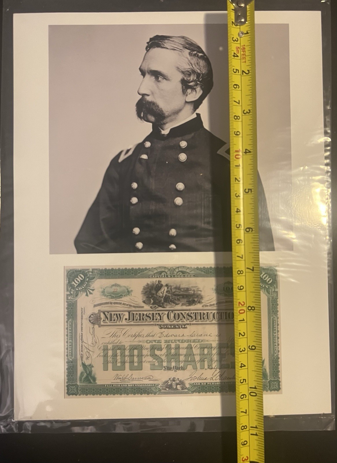 Joshua Lawrence Chamberlain (1828-1914) New Jersey Construction Co Share Cert