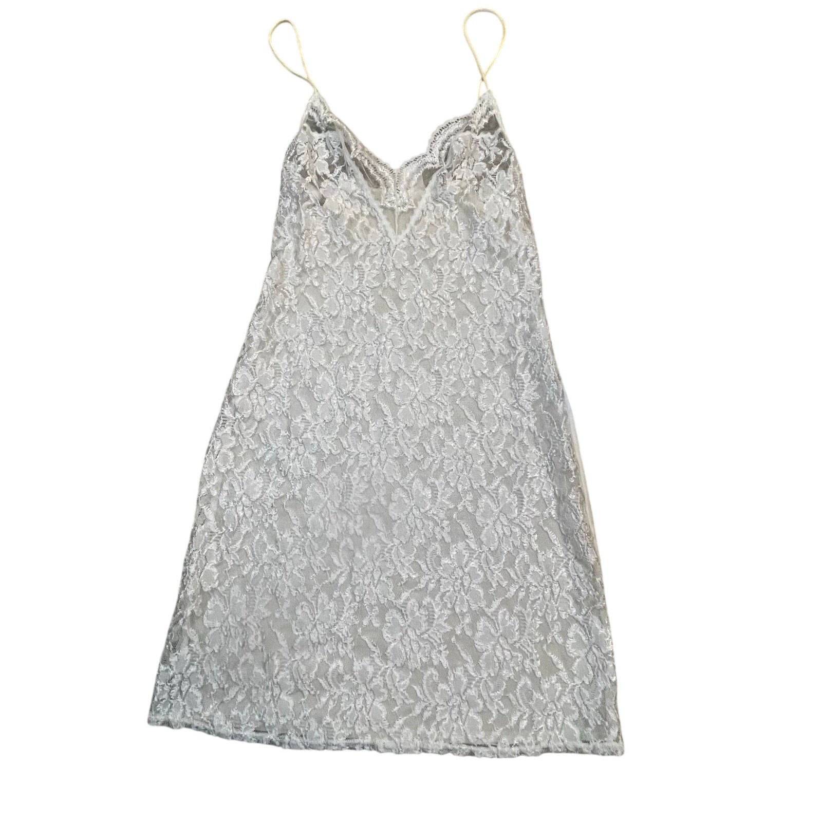 Vintage Cinema Etoile Slip Bustier Dress Small Cream Lace Satin Lingerie Mini