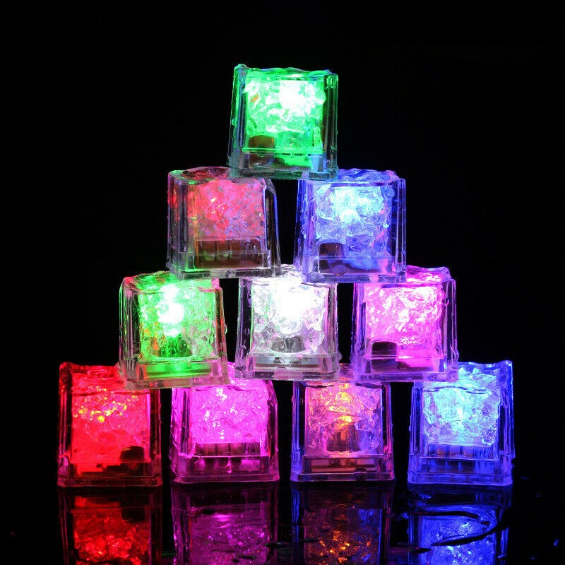 24 Light Up Ice Cube for Drinks Liquid Sensor LED Color Changing for Drinks Pond