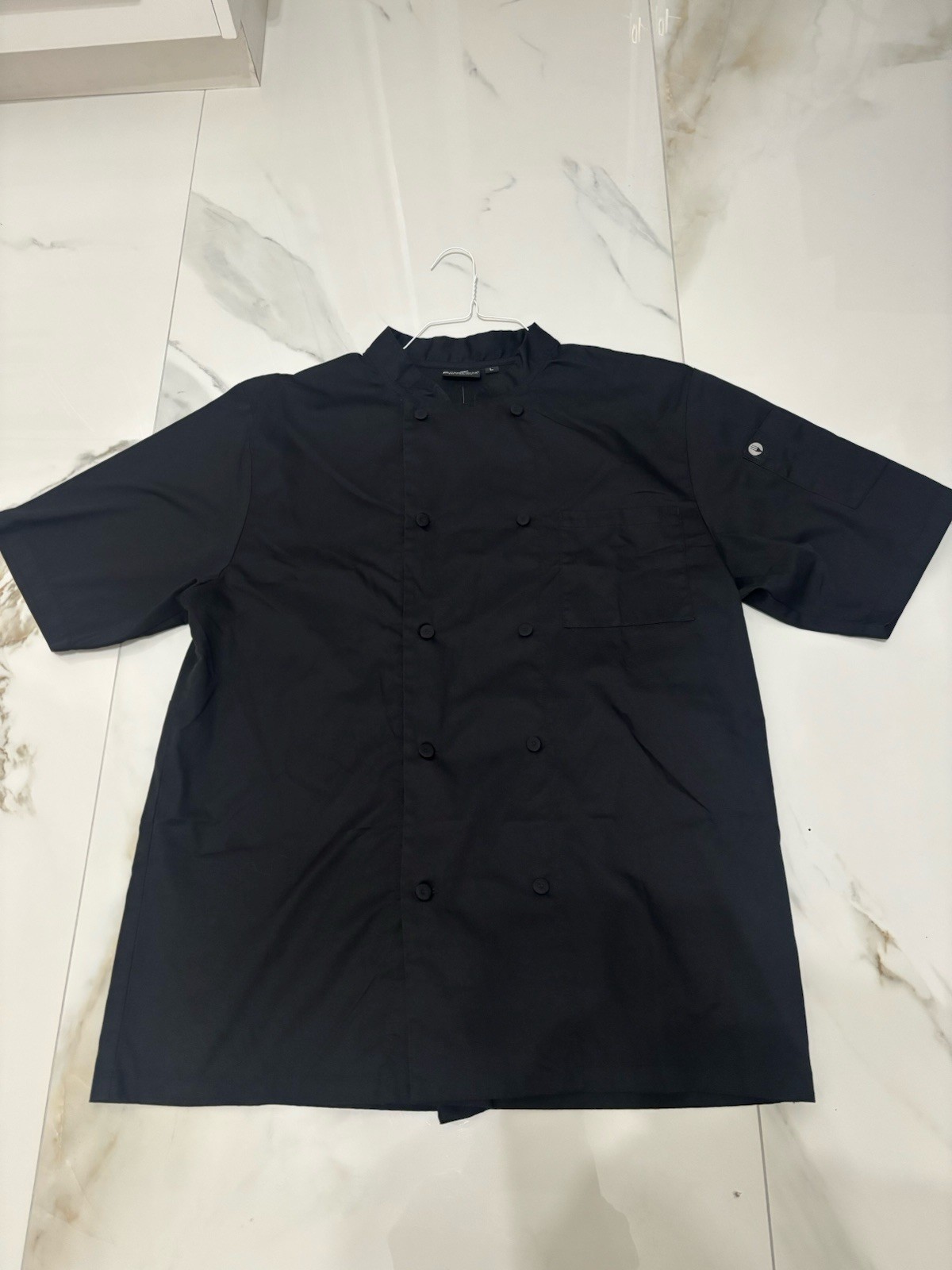 Chef Works Black Short Sleeve Vented Professional Chef Jacket Shirt Unisex L