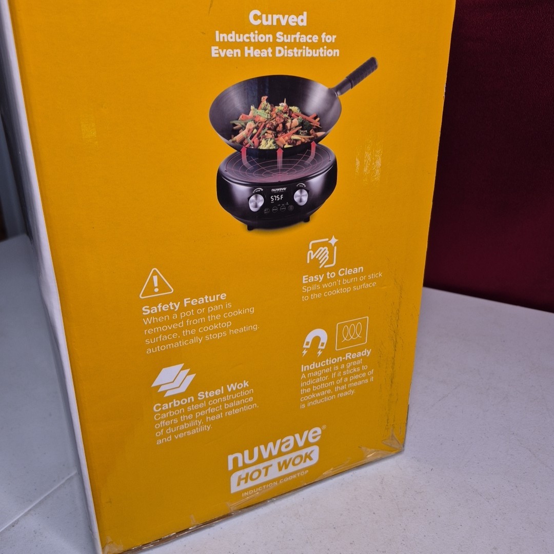 Nuwave Hot Wok Induction Cooktop with 14" Carbon Steel Wok