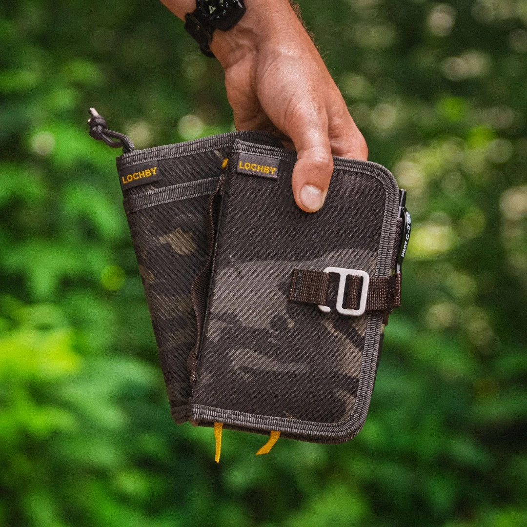 Lochby Mini Field Journal Black Camo | Water Resistant Wax Canvas Cover