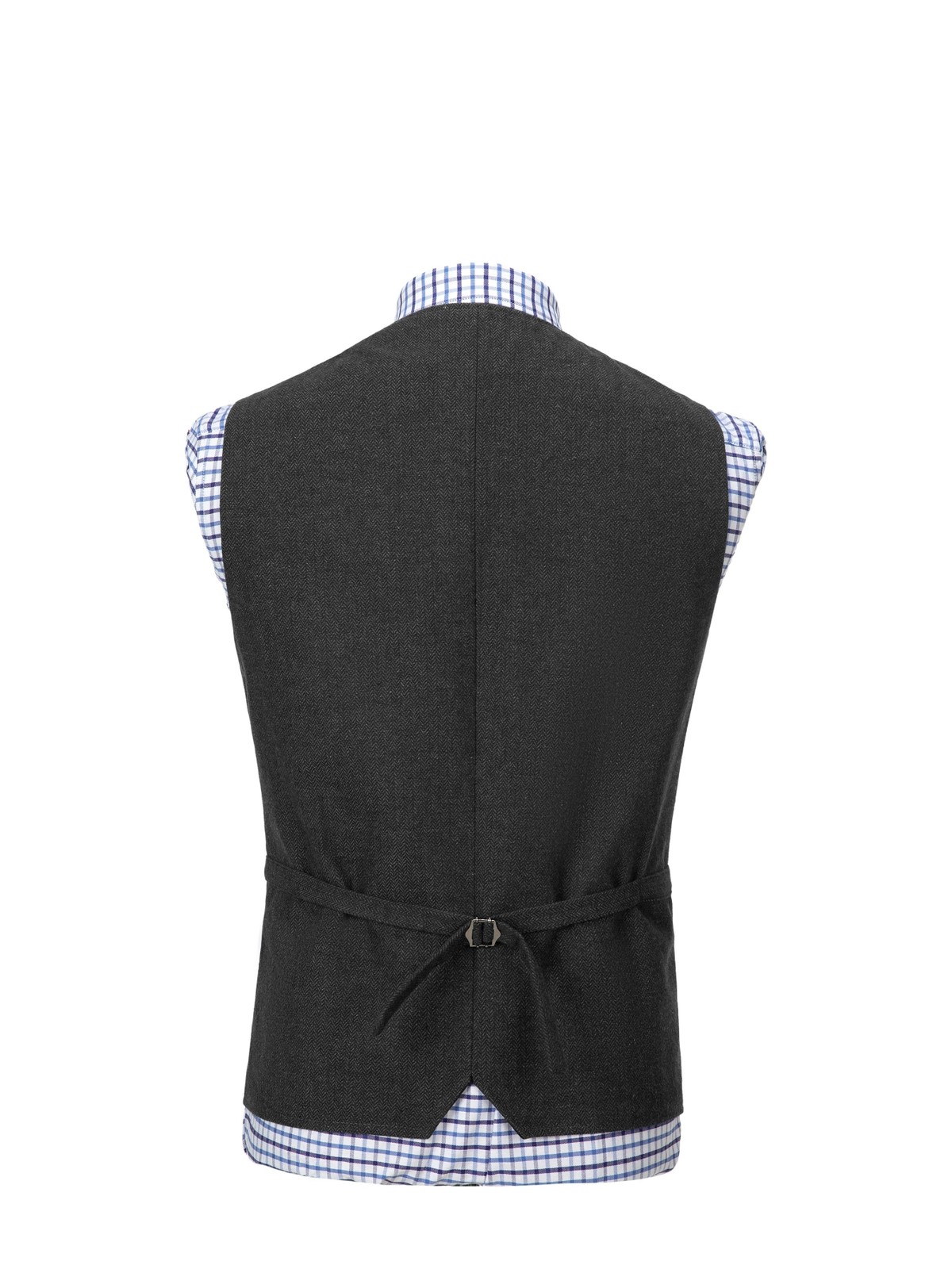 Mens Tweed Suit Vest Retro Herringbone Western Groom Formal Dress Waistcoat Vest