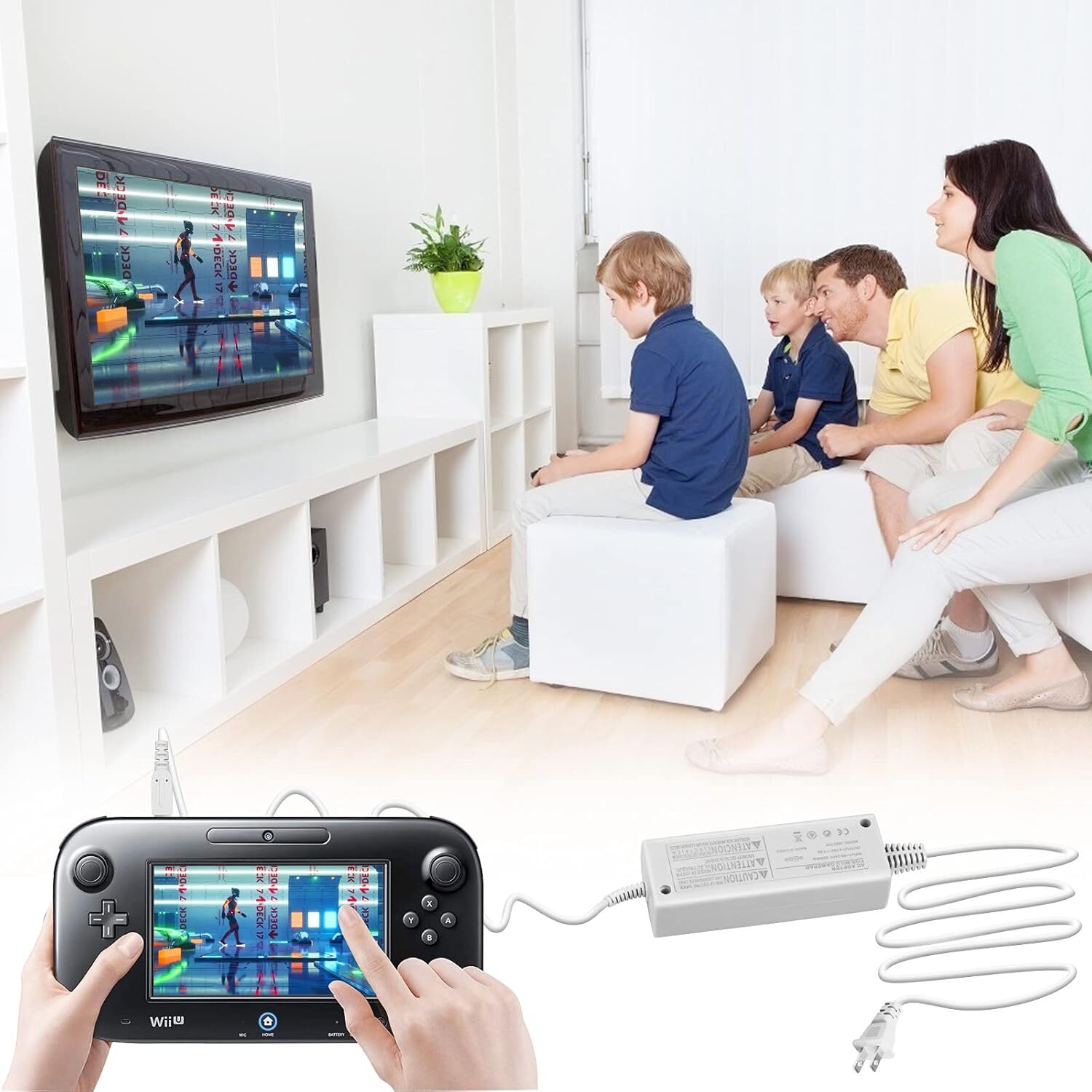 AC Power Supply Charging Adapter Cable Charger For Nintendo Wii U GamePad Lot