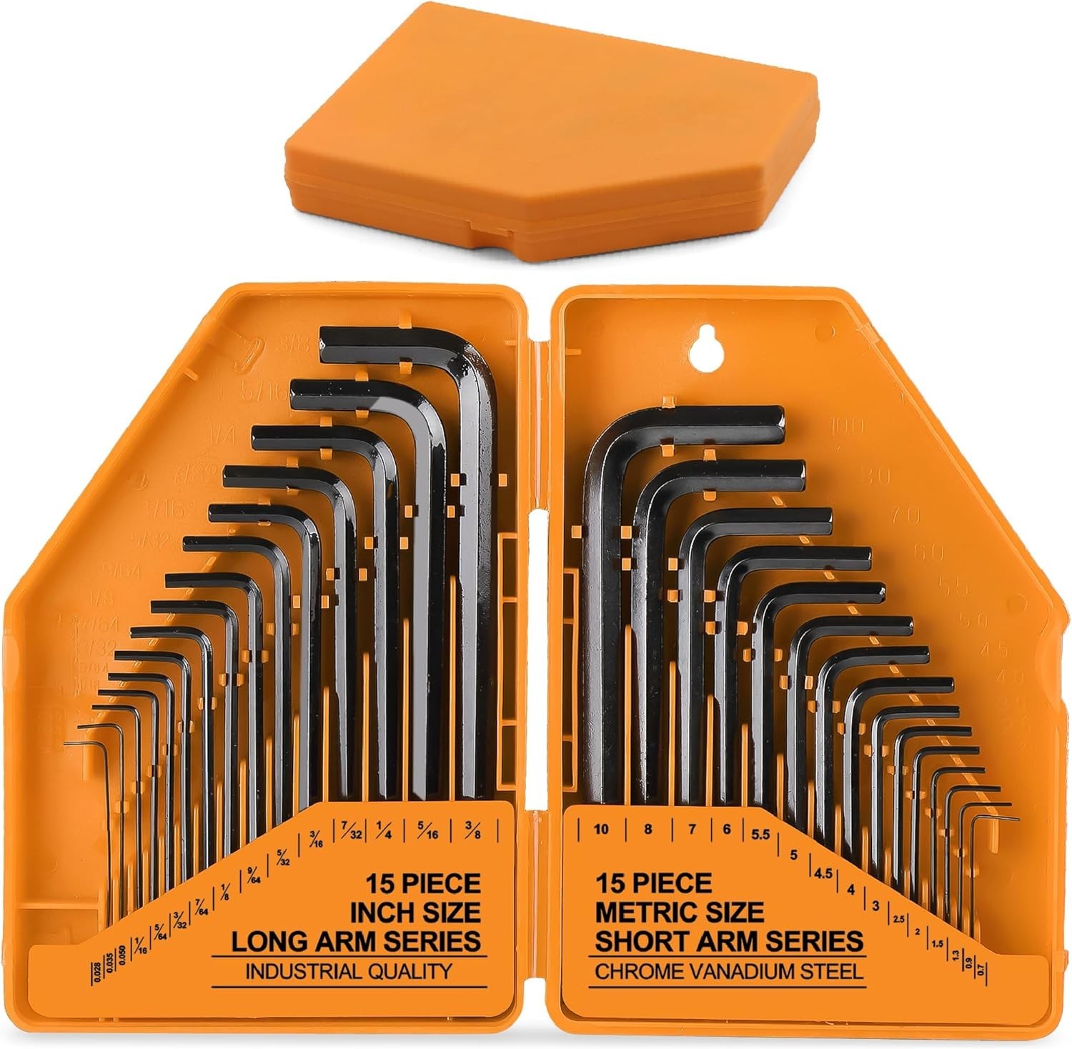Hi-Spec 30pc SAE and Metric Hex Allen Key Wrench Folding Case Set.