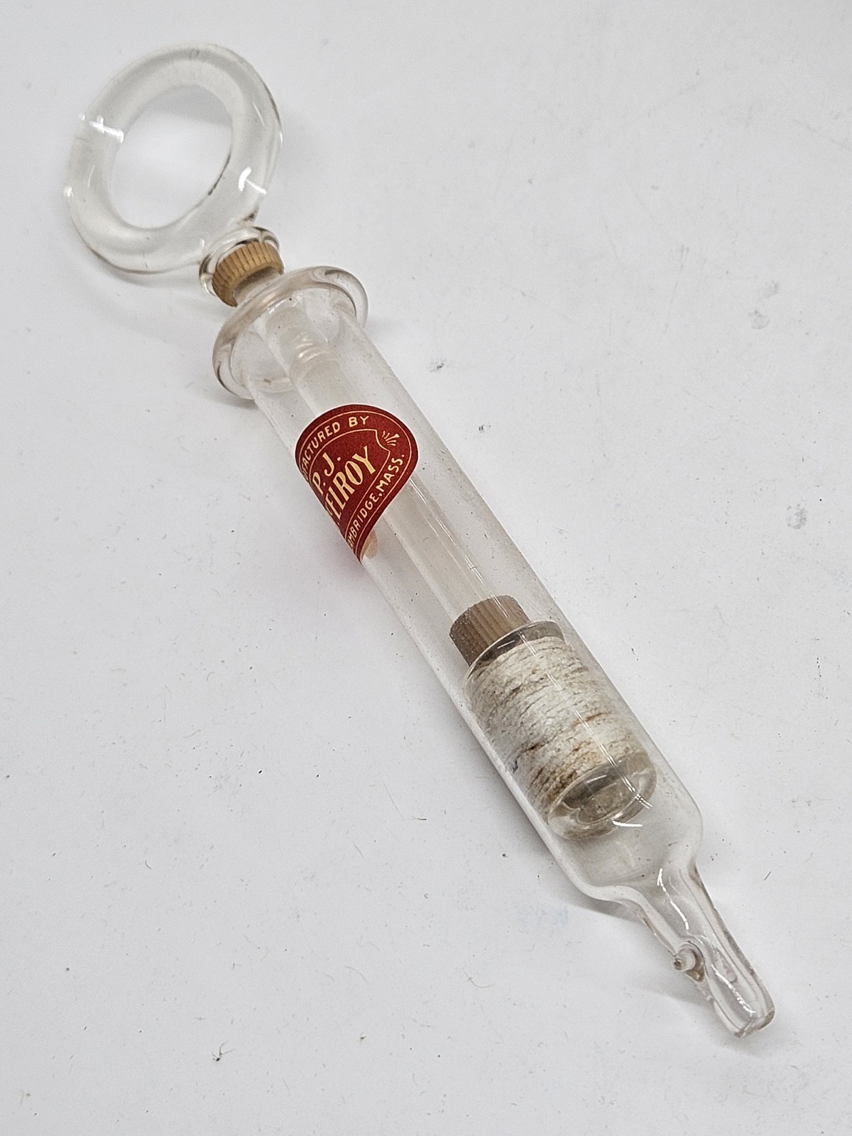 1800's Victorian DR. SPRAGUE'S SYRINGE Hand Blown Glass - P.J. McElroy Cambridge