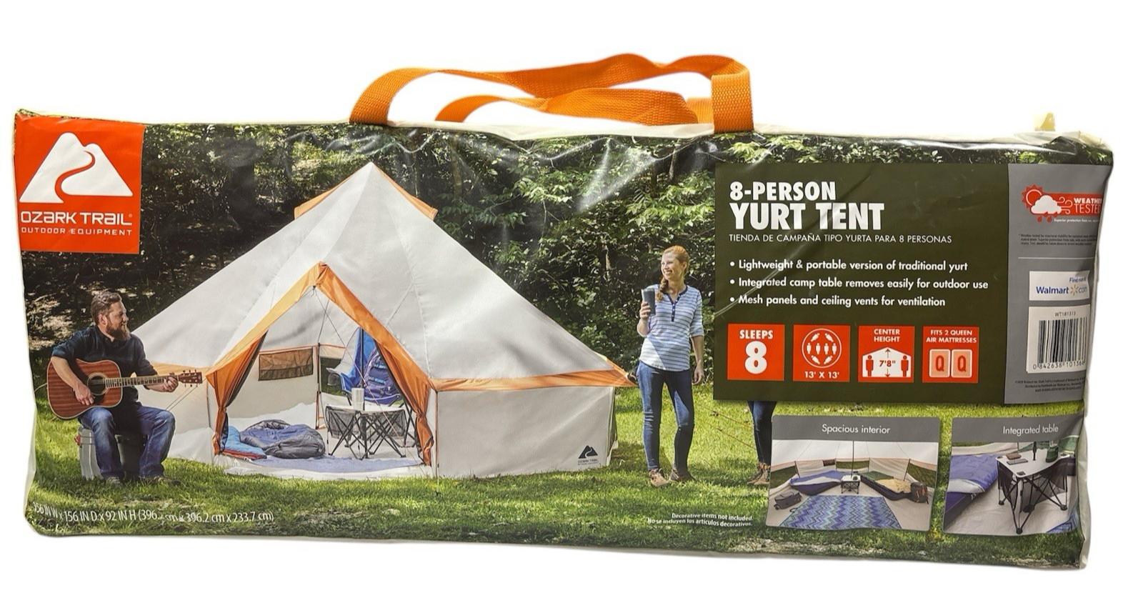 Ozark Trail 8-Person Family Yurt Tent 13' x 13' x 92" 3-Season Weather Resistant