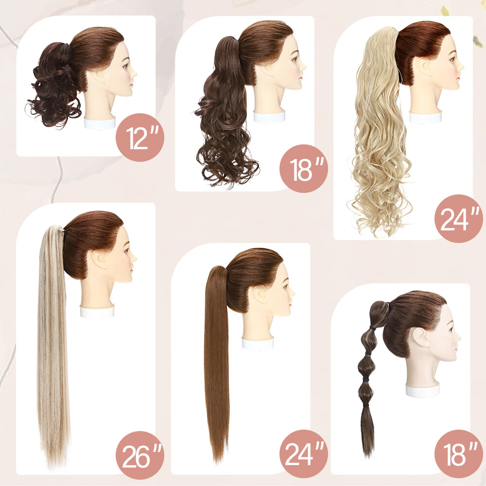 Claw Clip Wavy Ponytail Extensions As Human Pony Tail Long Hair Hairpiece Real